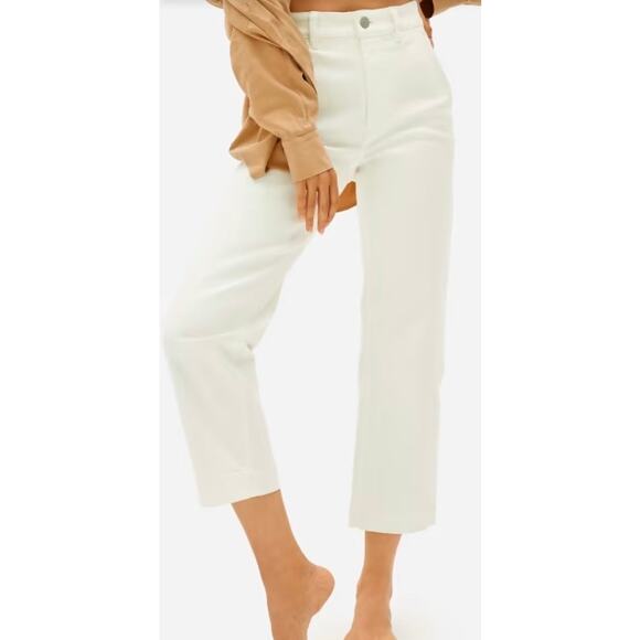 Everlane Straight Leg Crop 14 White - Picture 1 of 8